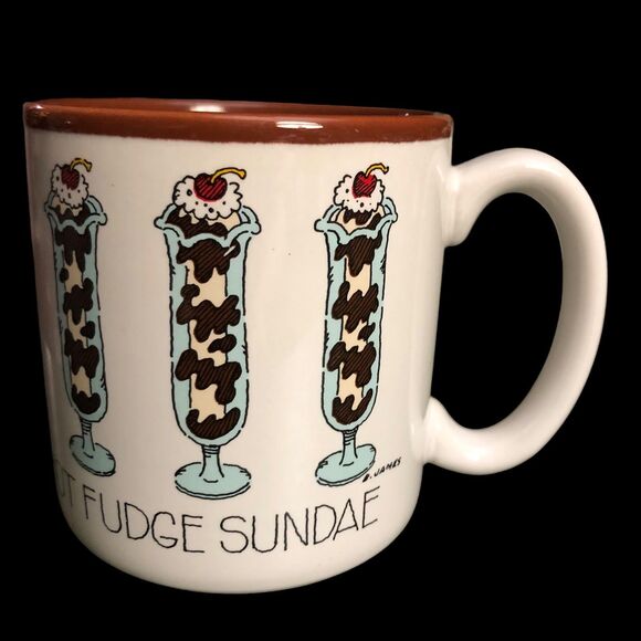 “Think Thin Like a Tall Skinny Hot Fudge Sunday” Vtg 1990 Coffee Mug, Large - Picture 4 of 7